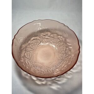 Vintage Arcoroc rose embossed glass bowl